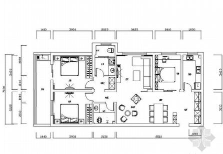 现代风格三居室装修设计图（含效果）-1