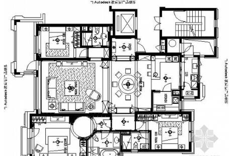 [大连]三室两厅现代样板房施工图（含实景）-1