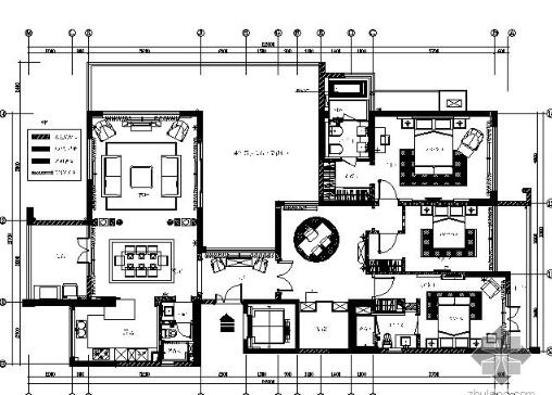 [厦门]新古典花园三居样板房施工图（含效果）-1