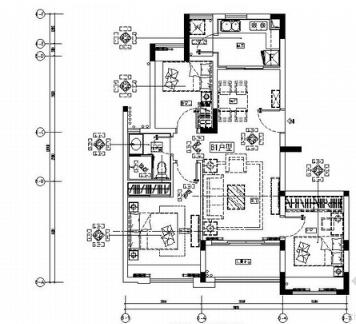 [广东]佛山某高档小区B1户型三居室装修图-1