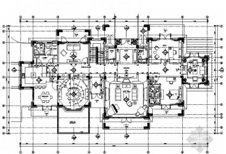 [江苏]精致豪华两层别墅室内设计施工图（含效果）-1