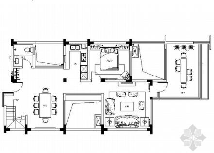 [成都]现代中式禅味风格双层别墅室内设计装修图-1