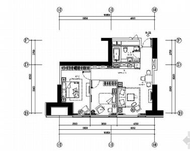 [大连]精品公寓二居室室内装修施工图（含实景）-1