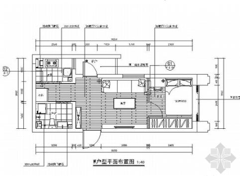 [山东]精装一居室装修施工图(含效果)-1