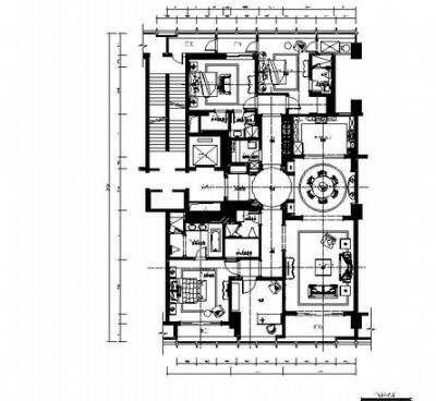 [山东]精装新古典豪华三居室装修施工图(含实景)-1