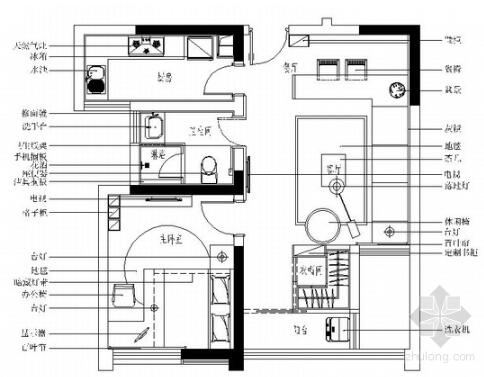 [常州]现代风格一居室样板间装修图（含方案）-1