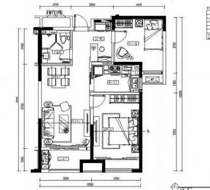 [山东]精装新古典二居室装饰施工图-1