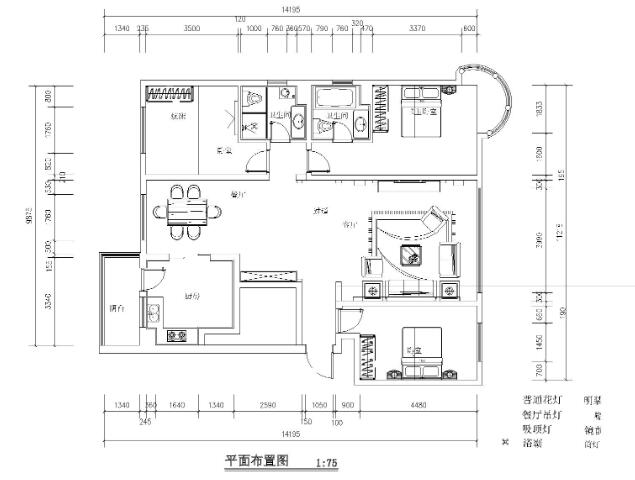 200平米高档简欧三居室装修图（含效果）-1