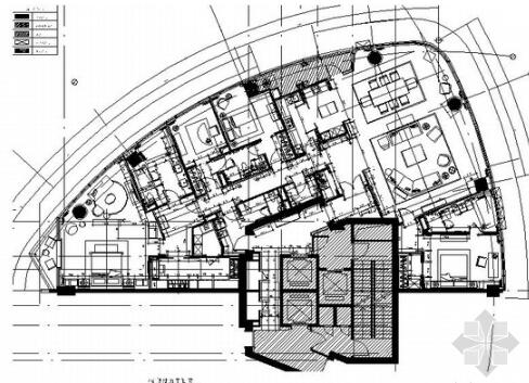 [上海]滨江核心区豪华五居室样板房室内装修施工图（含方...-1