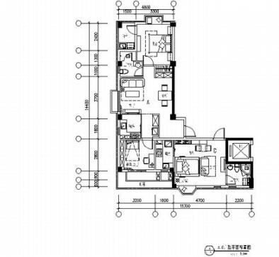 [合肥]英伦风情社区时尚现代青年公寓装修施工图-1