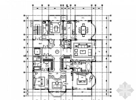 [南京]欧式风格大户型四居室施工图（含效果）-1