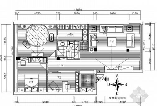 花园公寓现代时尚三居室装修施工图-1