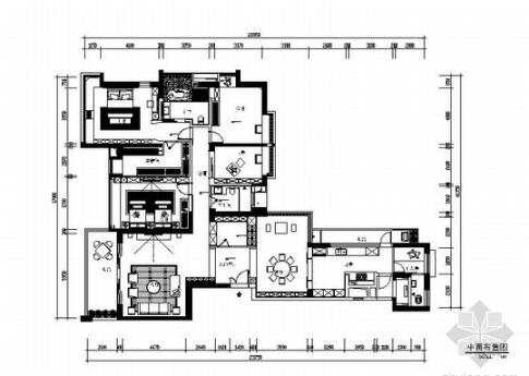 [深圳]高层住宅楼现代风格四居室装修施工图（含效果图）-1