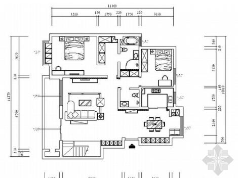 [宁夏]高档居住区现代简约复式装修施工图（含效果及模型...-1