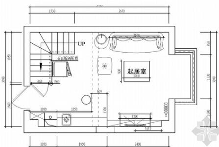 [北京]温馨欧式风格两层复式一居室装修图（含效果图）-1