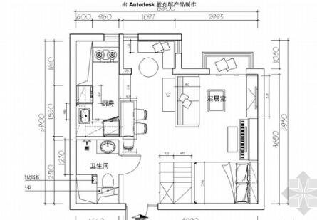 [北京]生态大社区内高档精品住宅现代风格一居室装修图（...-1