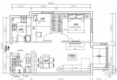 [北京]交通便利成熟配套商圈小区现代风格一居室装修图（...-1