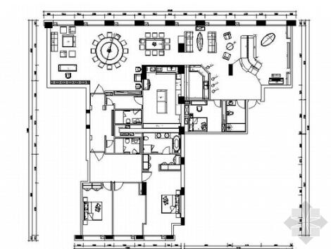 [北京]典雅新中式风格两居室样板间装修施工图（含效果）-1