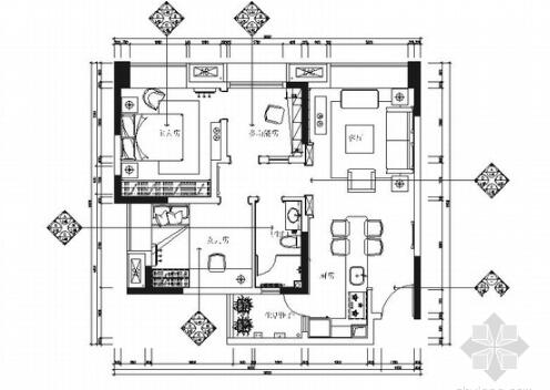 经典北欧风格两居室室内装修施工图-1