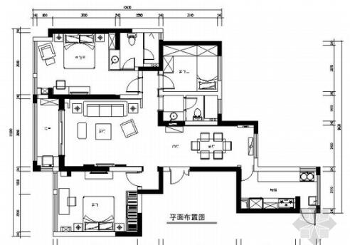 [苏州]现代奢华设计风格三居室室内装修CAD施工图（含效...-1