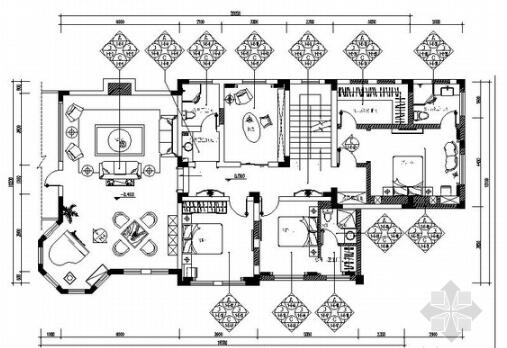 精品古典欧式风情三层别墅室内CAD装修图（含效果）-1