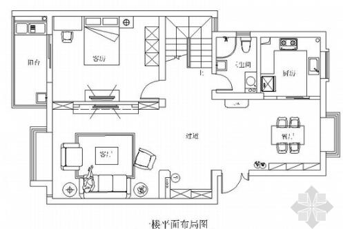 [贵州]现代简约风格复式装修CAD施工图（含效果图）-1