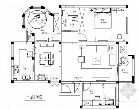 [上海]高层洋房区混搭风格三居室样板间装修施工图（含高...-1