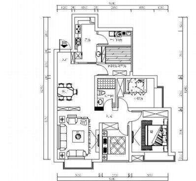 [四川]核心区简约现代风格四居室装修室内设计施工图-1