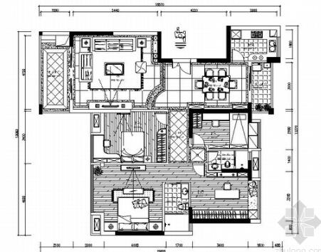 [广东]高尚住宅区欧式风格四居室室内装修施工图-1