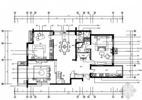 精品现代三层别墅样板间室内装修施工图-1
