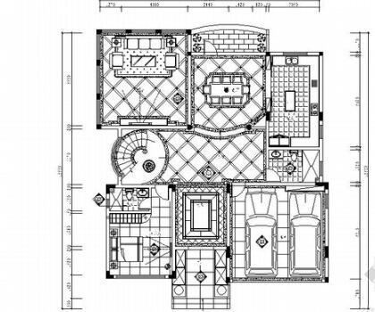 [东莞]环境幽雅简约欧式三层别墅样板间CAD装修施工图-1