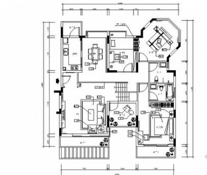 [广东]精品黑白风格两层别墅样板房室内装修施工图（含效...-1