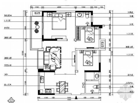 [重庆]核心地段现代港式三居室样板间装修图（含效果）-1