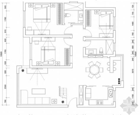 精品豪华欧式风格两层小别墅室内装修施工图-1
