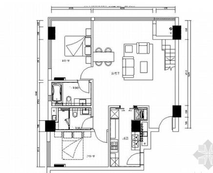 [浙江]精品loft风格98平两层别墅室内装修施工图-1