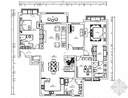[上海]豪华欧式风格两层别墅施工图（含客厅效果图）-1