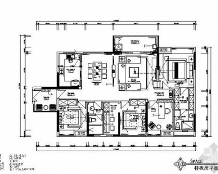 [湖南]高档欧式四居室室内装修施工图（含高清效果图）-1