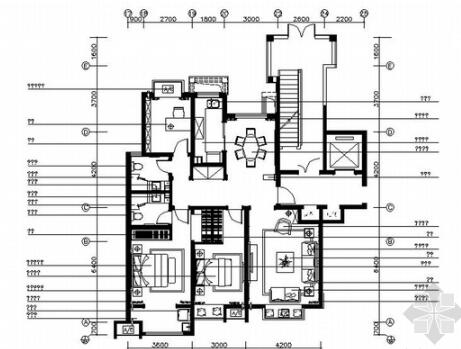 [山东]豪华欧式风格三居室室内装修施工图（含高清实景图...-1