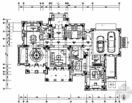 精品中式韵味三层别墅样板房室内设计装修施工图-1