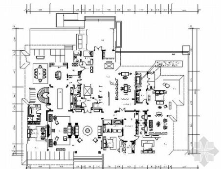 [内蒙]高档现代风格两层别墅室内装修施工图-1