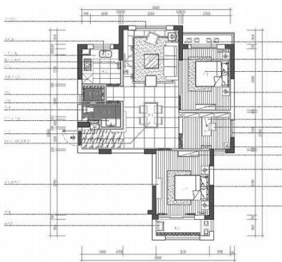 [浙江]理性黑白灰三居室室内CAD施工图（含实景图）-1