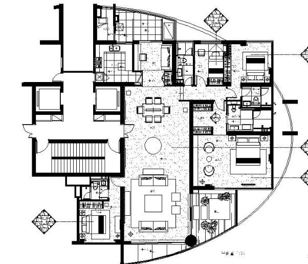 现代经典样板房四室两厅施工图（含实景）-1