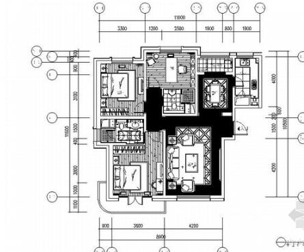 [青岛]三居室样板间室内装修图-1