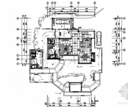 [苏州]新中式豪华4层别墅全套CAD施工图（含效果图）-1