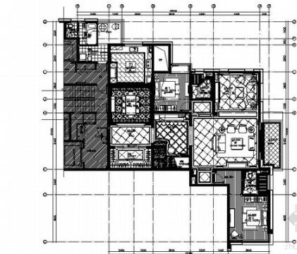 [原创]温馨舒适4居室室内设计CAD施工图-1