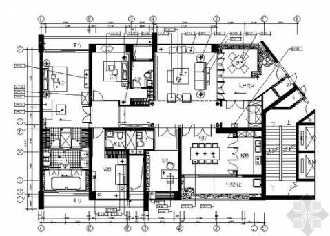 [深圳]浪漫温馨花园式3室3厅住宅室内设计施工图（含效果...-1