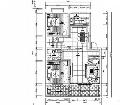 [原创]新古典主义复式两层住宅室内设计CAD施工图（含效...-1