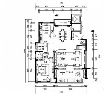 [常州]精品设计典雅新古典风格复式室内设计CAD施工图（...-1