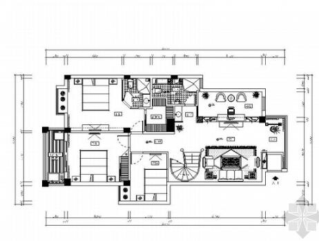 [浙江]豪华欧式含阁楼别墅室内设计CAD施工图-1