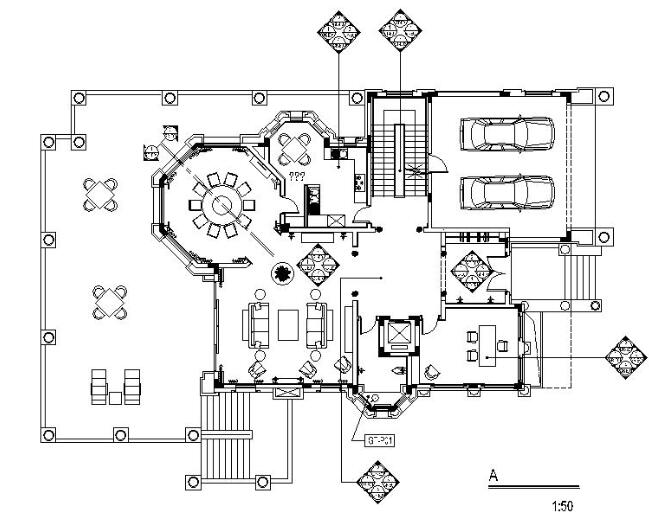 [深圳]高档娱乐型3层别墅室内设计施工图（含实景图）-1